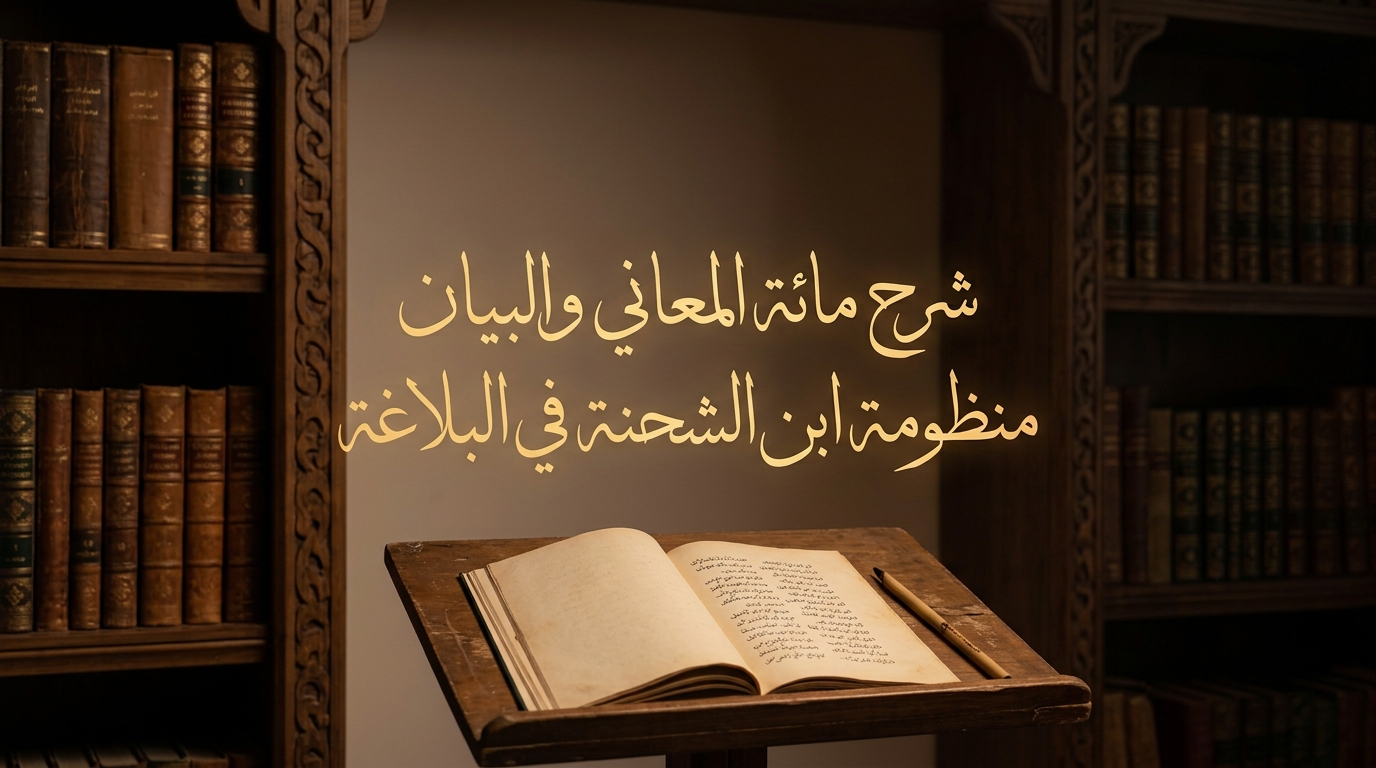 شرح مائة المعاني والبيان منظومة ابن الشحنة في البلاغة (مرئي) - Image 1